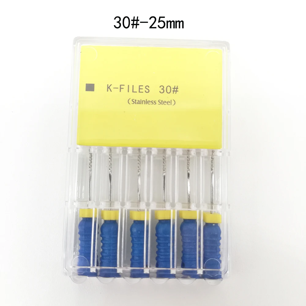 8 packs 8#-40# 25mm Dental K Files Root Canal Dentistry Endodontic Instruments Dentist Tools Hand Use Stainless Steel