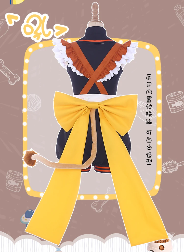 Аниме горничная Кофейня Bakugou костюм кацуки для косплея кошка платье горничной