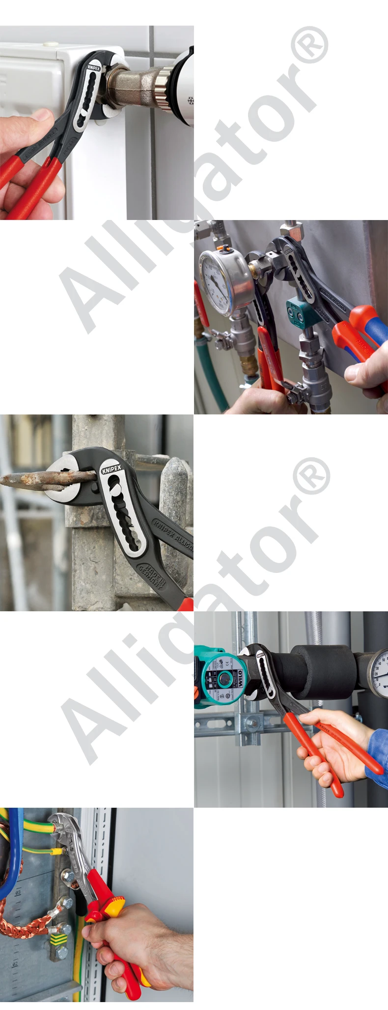 KNIPEX немецкий Kenipike инструмент Alligater крокодил Рот Изолированные плоскогубцы труб 8806250