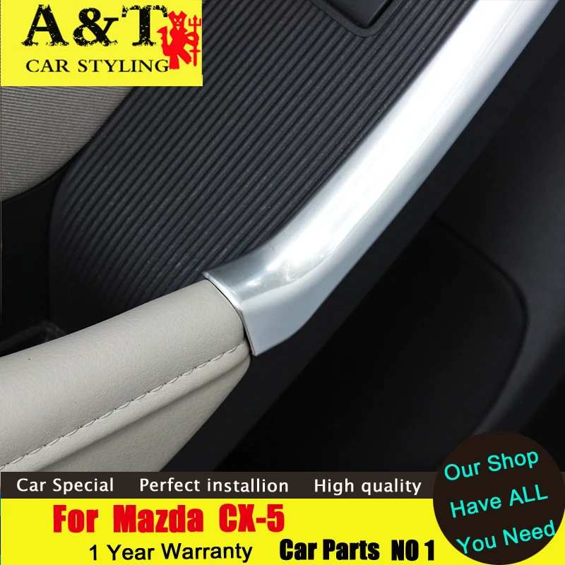 A&ampT For Mazda CX-5 Front armrest chrome sticker car styling 2013-2015 strip decorative door panel frame | Автомобили и