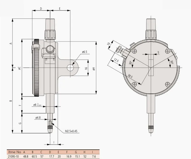 Mitutoyo циферблат индикатор 0-1*0,001 мм Циферблат Калибр 2019S-10 циферблат тестовый индикатор метрический измерительный инструмент