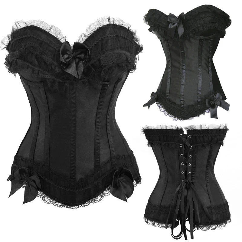 Комплект сексуального женского нижнего белья на шнуровке с костей Overbust Корсеты и