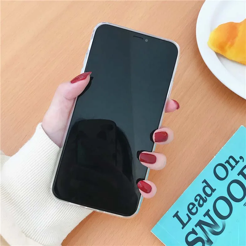 JIBAN Ins Lovely Flowers Phone Case for Iphone X XR XSMAX 6 6s 6plus 7plus 8 Transparent Soft Cartoon Back Cover |