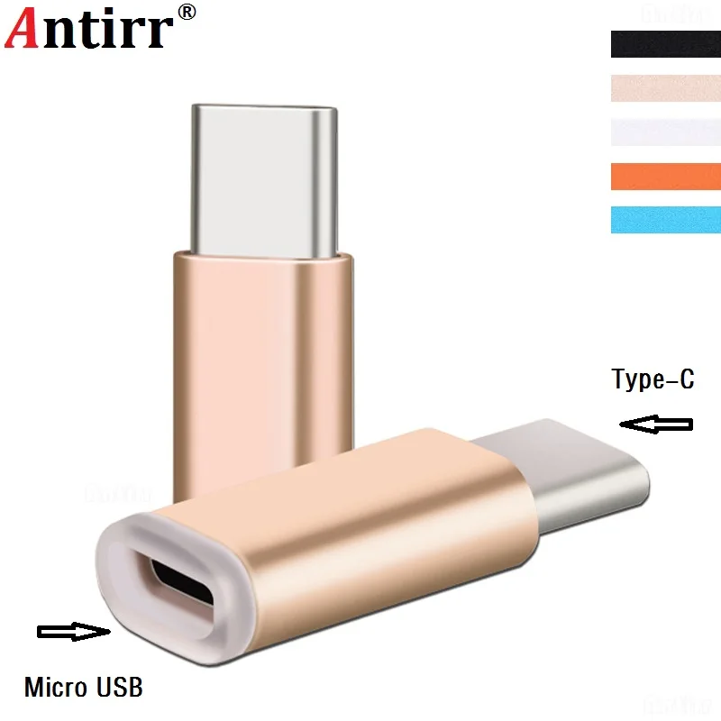 Адаптер Antirr с Micro Usb на Type C переходник из алюминиевого сплава позолотой для