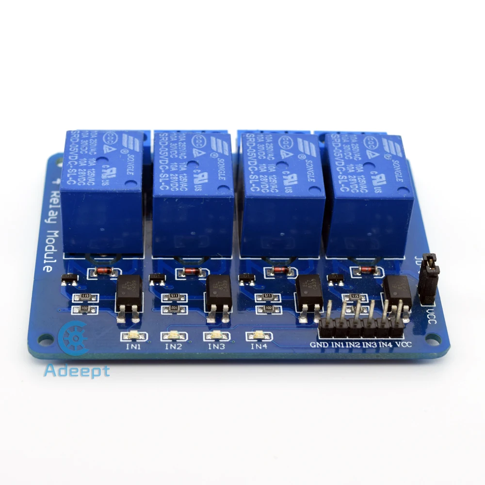 4-Канальный Релейный Модуль Щит с оптроном для Arduino Raspberry Pi 8051 diy diykit | Электроника