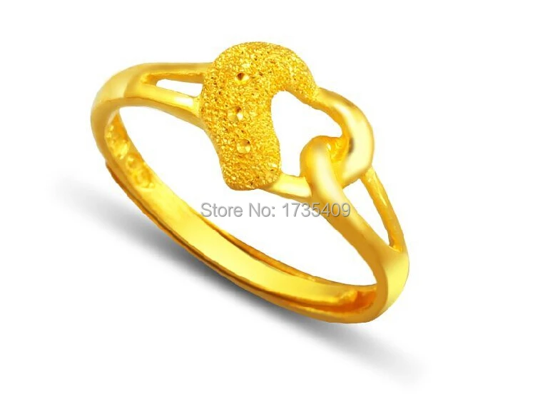 

3.2G Solid 999 24K Yellow Gold / Perfect Heart Design Ring