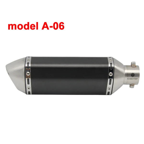 ZS гоночный Универсальный мотоцикл Akrapovic выхлоп модифицированный Кроссовый глушитель для FZ6 CBR250 CB600 MT07 ATV Dirt Pit Bike - Цвет: model A-06