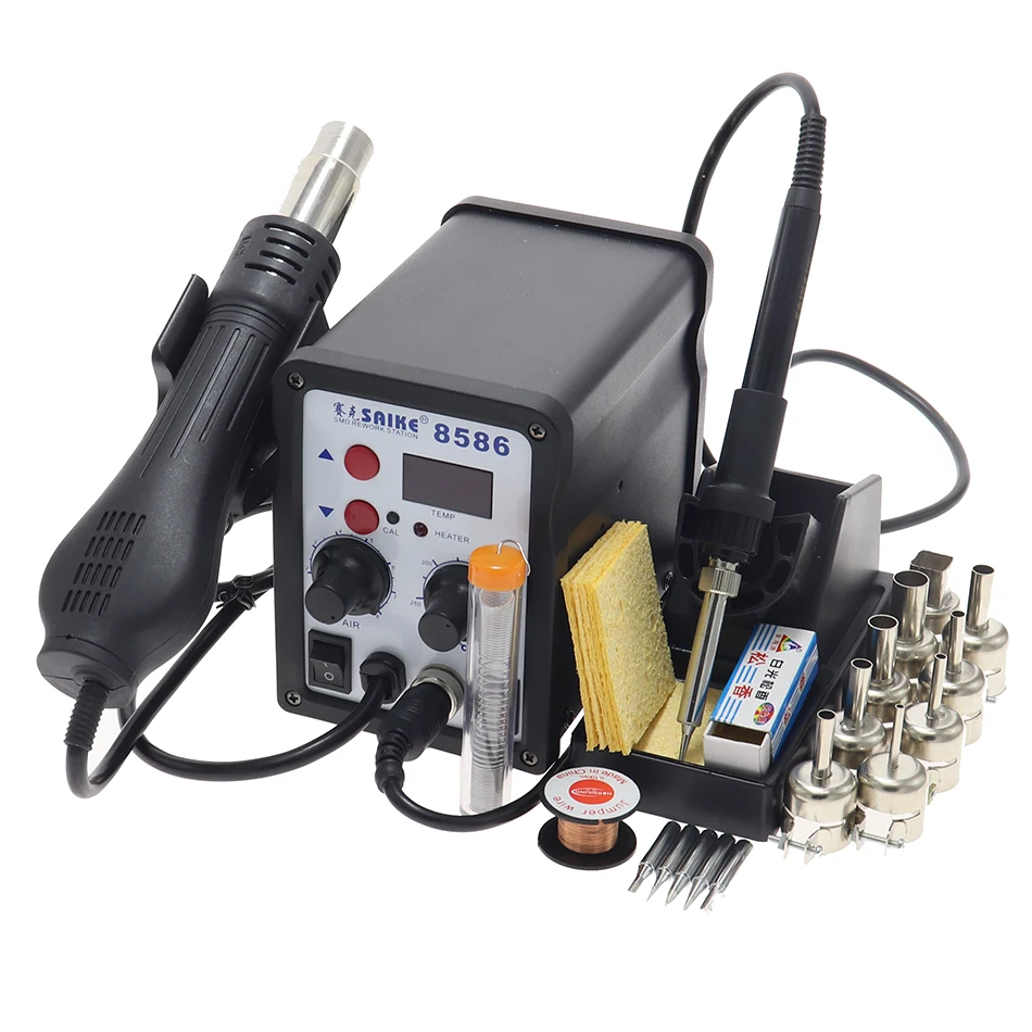 SAIKE 8586 700W ESD Soldering Station LED Digital Solder Iron Desoldering BGA Rework Hot Air Gun Welder | Инструменты
