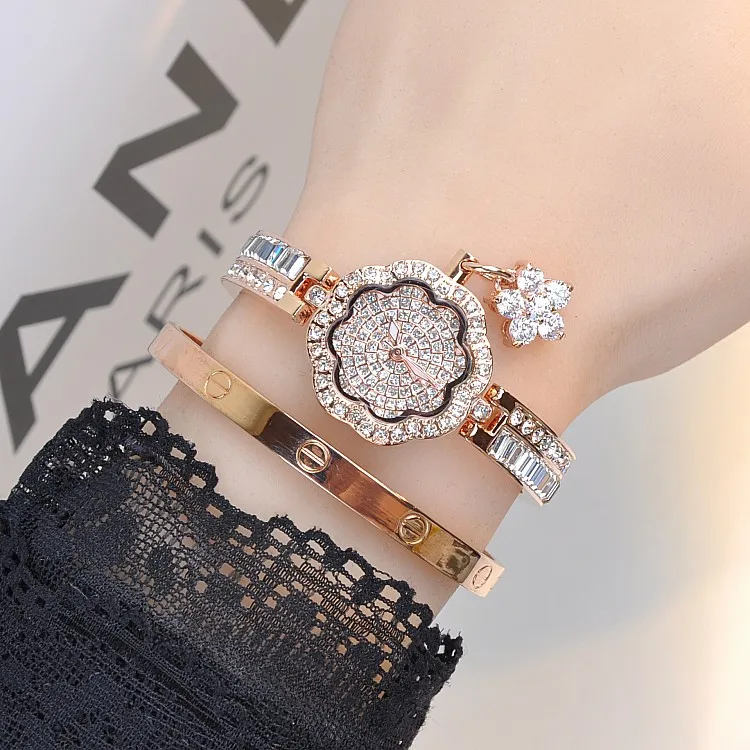 Luxury Women Watches! WomenDiamond Bracelet Watch Female Rose Gold Silver Dress Watch Lady Rhinestone Bangle Watch Wristwatches