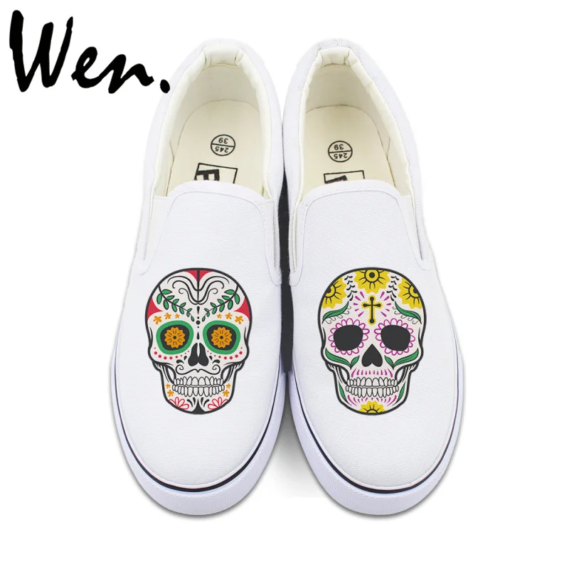 Вэнь скольжения на Обувь для Для женщин Дизайн мексиканской Стиль Красочные