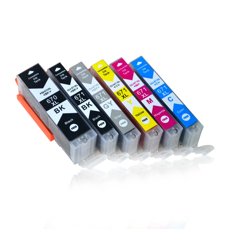 

6pcs Luocai for canon PGI670 CLI671 PGI 670 CLI 671 compatible ink cartridge for canon PIXMA MG5766 inkjet Printer 670
