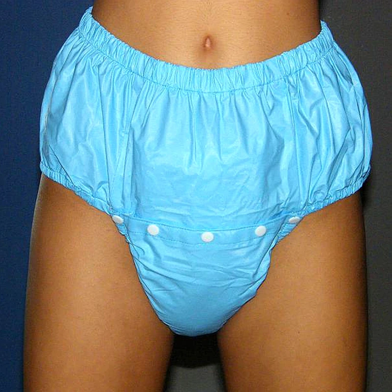 Free Shipping FUUBUU2211-Blue-XXL-1PCS Open front waterproof pants adult  non disposable diaper incontinence pants for adults