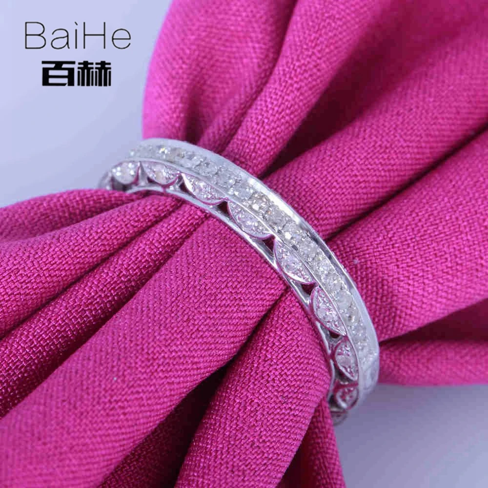 Женское кольцо с натуральными бриллиантами BAIHE белое золото 10 к 0.3ct SI/H ювелирное