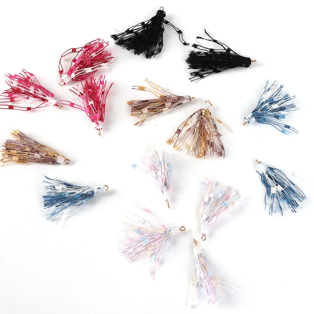 Позолоченная линия 6 шт./лот 45 мм кружевные подвески с кисточками мини кисточки