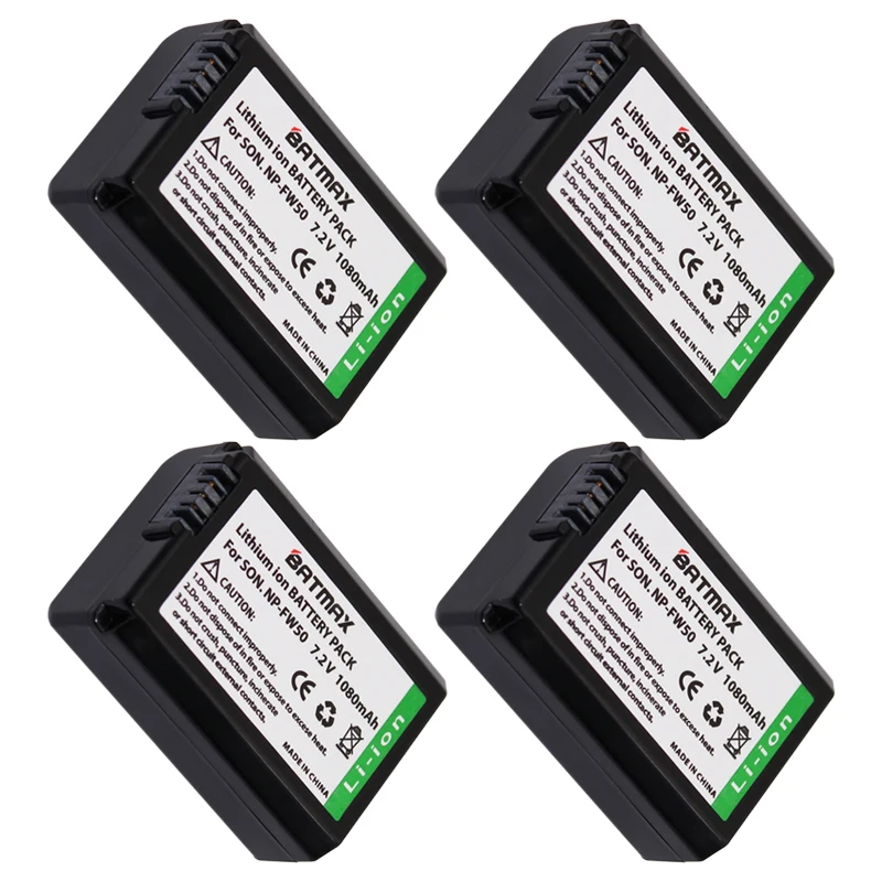 

4X NP-FW50 NPFW50 NP FW50 Batteries for Sony Alpha a33,a35,a37,a55, SLT-A33,SLT-A35,SLT-A37,SLT-A37K,SLT-A37M,SLT-A55,SLT-A55V