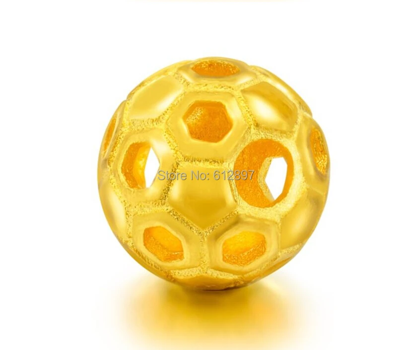 

Solid 24K Yellow Gold Pendant / Bless Hollow Circle Ball Pendant / 1.75g