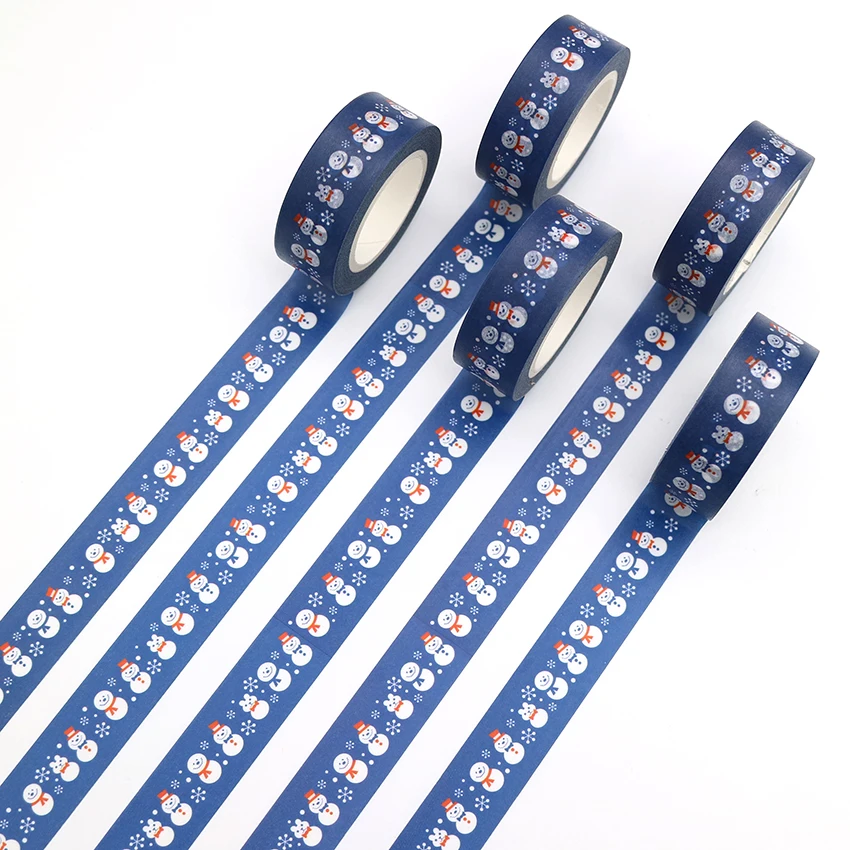 

1PCS 15MM*10M New Design Christmas Snowman Adhesive Washi Tape DIY Scrapbooking Masking Tape Cute Sticky Paper Tape