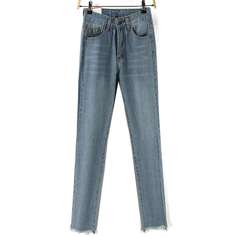 Расклешенные Брюки Полная длина рваные отбеленные молнии карманы на пуговицах