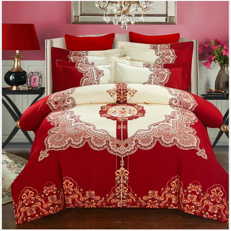 

Cotton wool Bedsheet set Quilt/Duvet cover Bed set Pillowcase Luxury Bedding set Queen King size 4Pieces