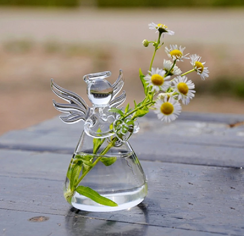 Горячая продажа мини Ангел цветок висит стеклянная ваза плантатор растения Танк
