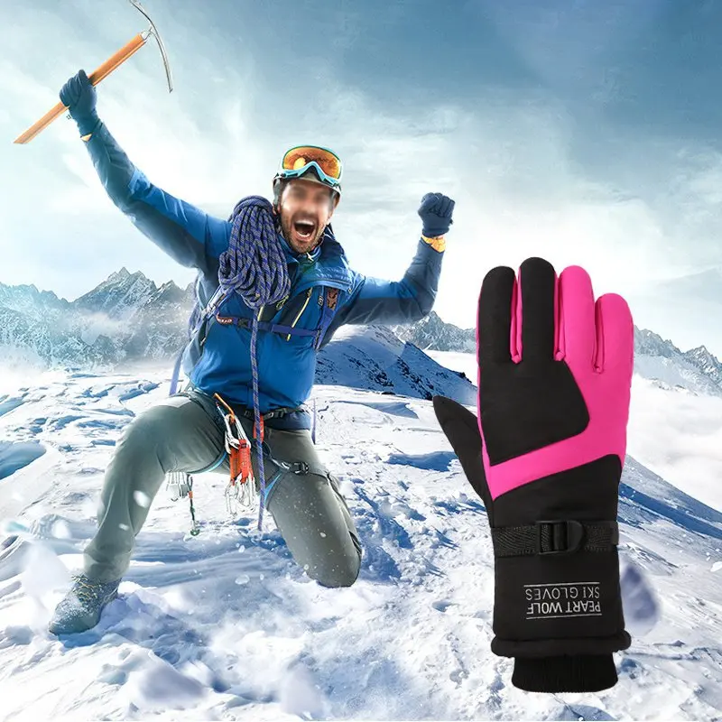 Полный Пальцы Windstopper теплые перчатки для сноуборда унисекс ветрозащитные