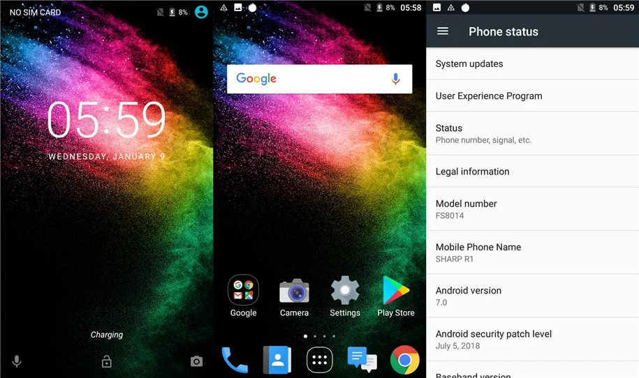 Глобальная версия SHARP R1 4G FDD LTE 5," 1280x720 Dual SIM мобильный телефон MTK6737 четырехъядерный отпечаток пальца 4000 мАч обновление OTA
