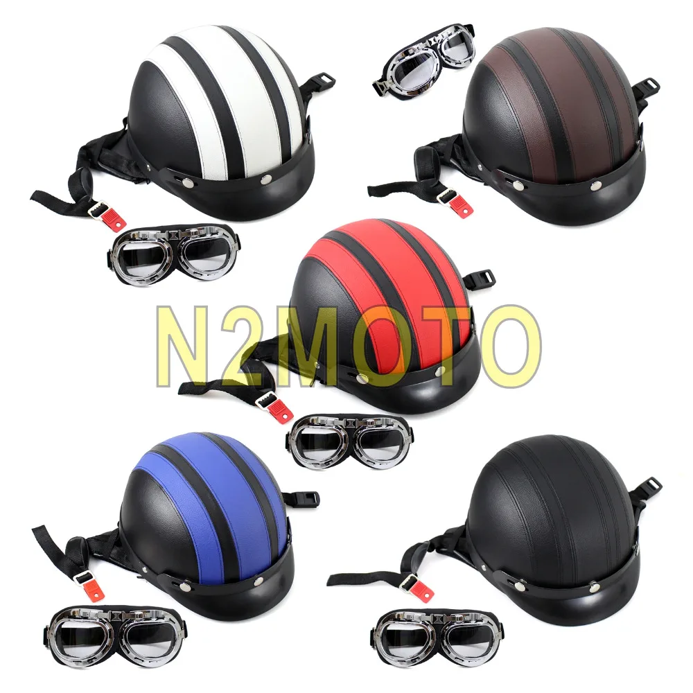 Мотоциклетный Ретро 5 видов цветов шлем vкозырек очки половина Capacete Casco Para шлемы