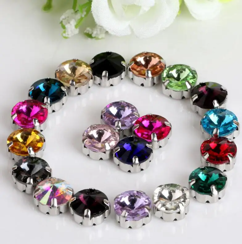 50 шт. 10 мм яркие Стразы для украшения одежды|sew-on rhinestones|crystal rhinestonecrystal rhinestone claw |