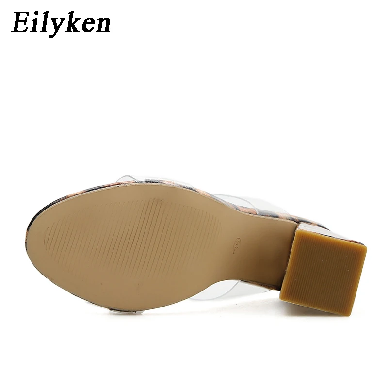 Eilyken сексуальные ПВХ прозрачные леопардовые женские тапочки летние модные