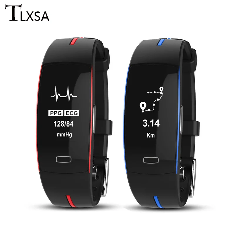 2019 Новый шагомер спортивные Smart Band ЭКГ + PPG крови Давление монитор сердечного