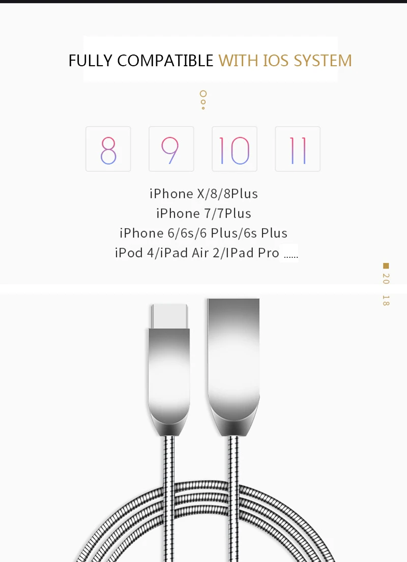 Полный цинковый сплав usb кабель для зарядки и передачи данных для iPhone X Быстрая Зарядка Тип C 3A для samsung S10 huawei Xiaomi OPPO Быстрый Micro USB