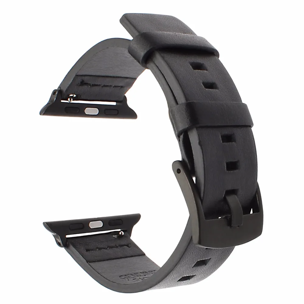 Ремешок итальянский из жирной кожи для iWatch Apple Watch SE 38 мм 40 42 44 Series 6 5 4 3 2 1 браслет со