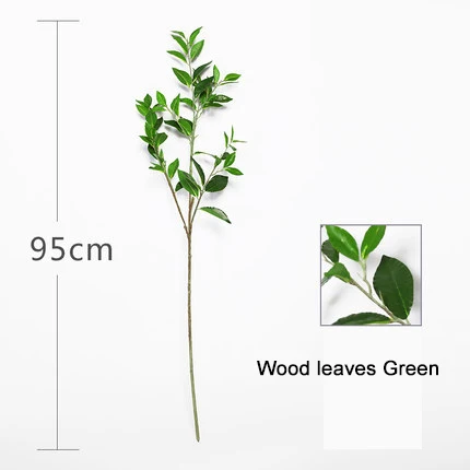 Wood leaves green Оливковое Холли, Вишня Чили, Милан, мятный кленовый лист Чили, искусственное пластиковое растение для свадьбы, украшение для йоги на весну - Цвет: Wood leaves green