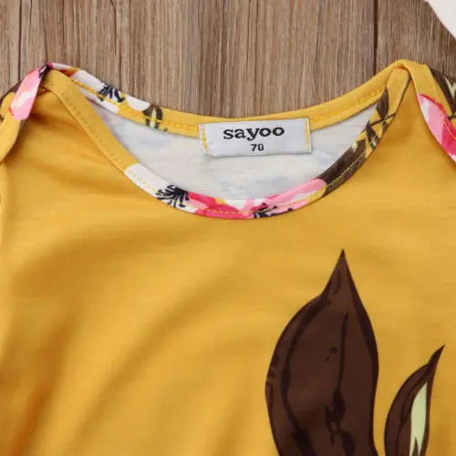 

Cute Newborn Baby Girl Long Sleeve Floral Romper+Headband 2Pcs Casual Clothes