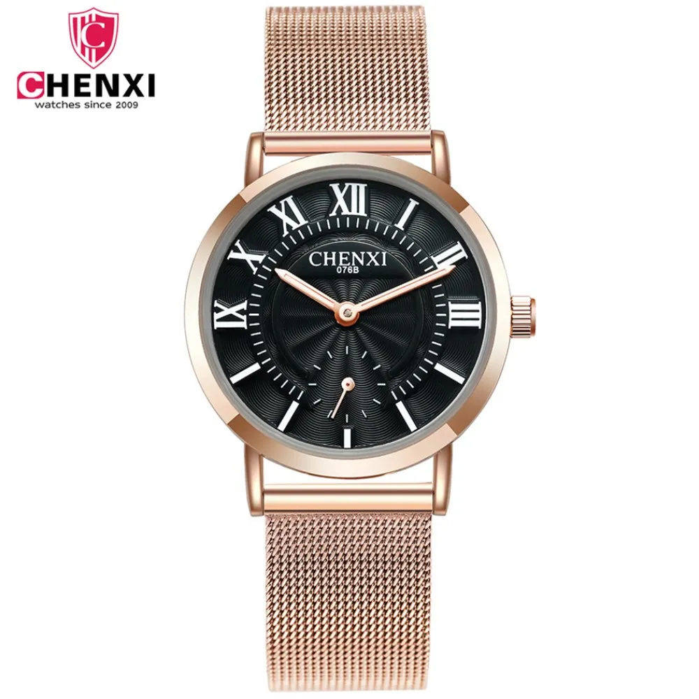 

CHENXI Luxury Women Watch Casual Brand Watches Rose Gold Unique Fashion Lady's Waterproof Wristwatch Waterproof Dress Clock Gift