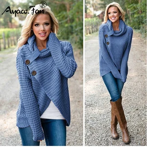 2019 модный бренд осень-зима новый теплый свитер с длинными рукавами и эластичный свитер женский пуловер вязаные свитера с высоким воротом, топы