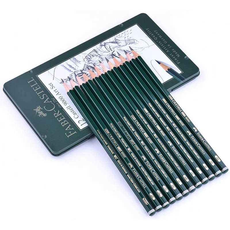 Faber-Castell 9000 Дизайн графит Карандаши Книги по искусству 6/12 шт./олова черный Цветной деревянный c Книги по искусству Ун эскиз карандашом для плотника детей