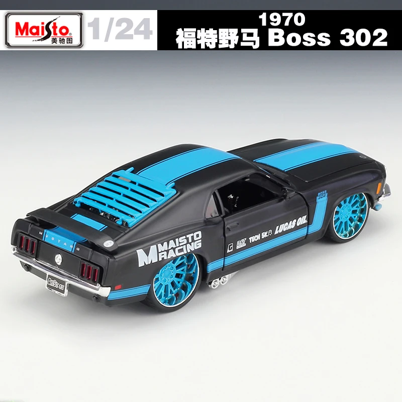 1:24 Масштаб 1970 Mustang Boss 302 металлическая литой гоночная модель в винтажном стиле