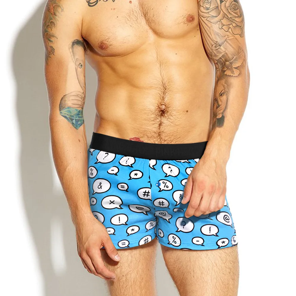 Розовые и синие мужские трусы-боксеры с героями мультфильмов сексуальные трусы