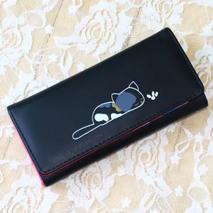 Женские кошельки, женские кошельки, сумка-кошелек для монет, длинный клатч, сумки-кошельки с милым котом, кошелек, держатель для ID-карты, карманные сумки, сумка-кошелек