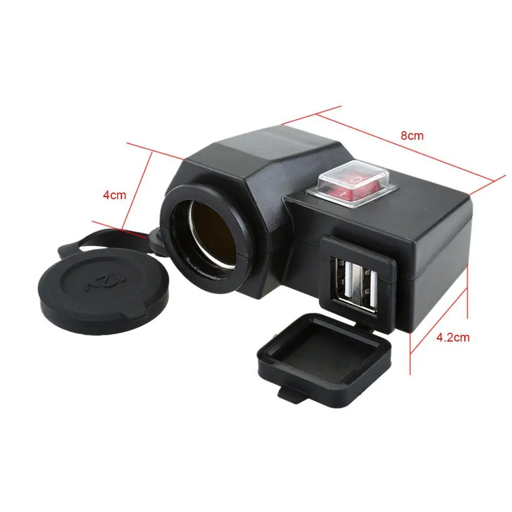 Мотоцикл Водонепроницаемый двойной 5 в USB телефон GPS зарядка 12 В мотоцикл