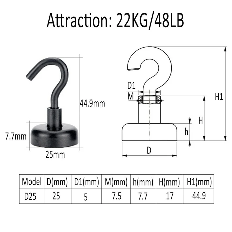 Магнитные крюки, 48 фунт Heavy Duty сильный Мощный крепежных крючка(10 шт