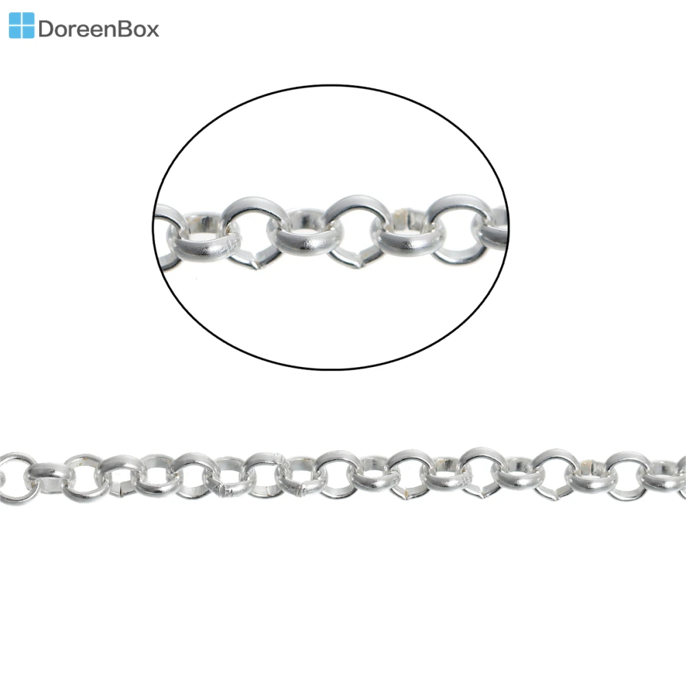 Doreen Box прекрасный 400 см серебряный цвет звенья цепи результаты 3*4 мм (B02480)|link chains