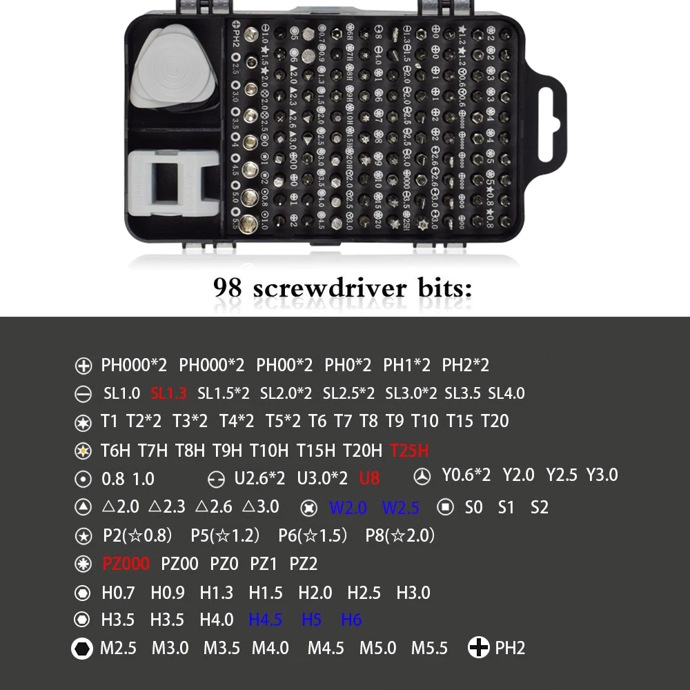 Прецизионная отвертка NEWACALOX 116 в 1 Torx/Phillips/Hex мини-отвертка для ремонта телефонов ручной инструмент набор отверток