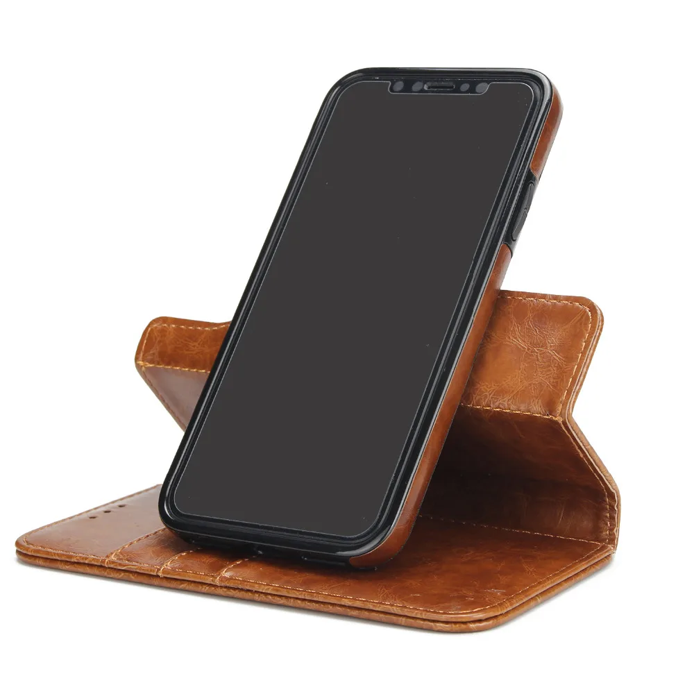 Для Coque Apple IPhone X 5.8 &quotроскошные 2 в 1 Разделение кожаный чехол для Fundas iPhone держателя
