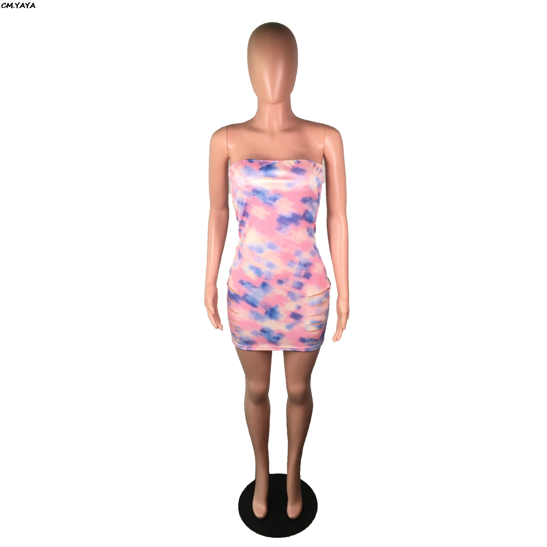 Женское летнее платье-миди с принтом без бретелек | Женская одежда