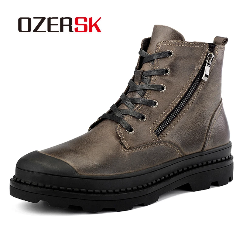 OZERSK/; Лидер продаж; сезон весна-осень; модные мужские рабочие ботинки; Молодежный стиль; Повседневная обувь; высокое качество; удобные ботинки для мужчин