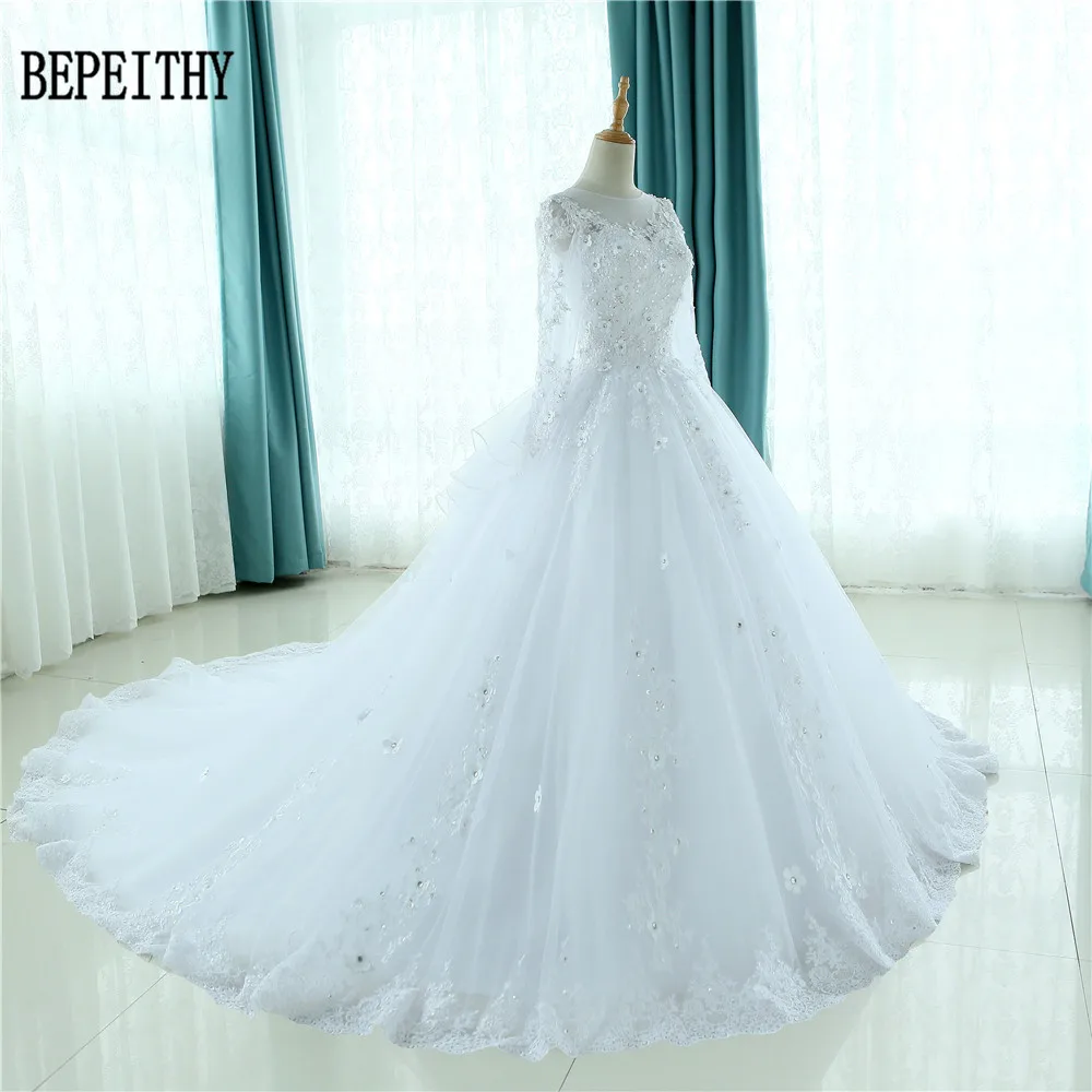 Женское бальное платье BEPEITHY Белое Бальное Платье с длинным рукавом и кружевной