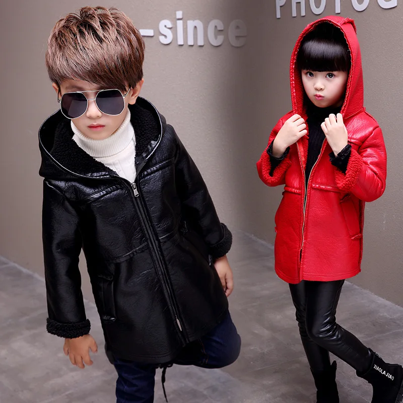 2017 Мода Мальчиков Зимняя Куртка Пальто Теплые Дети С Капюшоном Верхняя Одежда