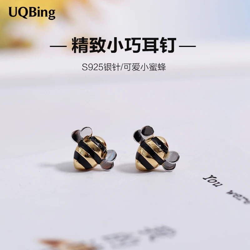 2017 Новый дизайн серьги гвоздики Пчелка из стерлингового серебра 925 пробы для